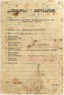 List Delegatury PCK w Afryce Wschodniej do Heleny Łańcuckiej w sprawie poszukiwań jej męża. Sygnatura archiwalna: IPN BU 3647/11