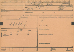 Karta Józefa Nidzickiego, który przebywał w Stalagu X A pod numerem jenieckim 22668.