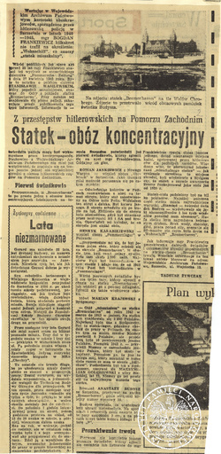 Artykuł, który ukazał się w "Głosie Szczecińskim" 3 lipca 1964 r.