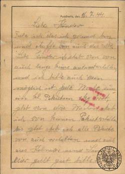 List Jana Kościelaka do rodziny, wysłany z obozu koncentracyjnego KL Auschwitz (sygn. IPN BU 3738/1)