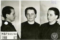Zdjęcia sygnalityczne Zofii Łuszczkiewicz. Warszawa, 1948 r. (fot. z zasobu IPN, sygn. IPN BU 0259/316)